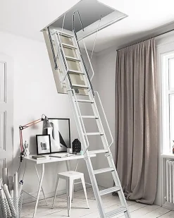 Matisere Echelle Escamotable Métal - Trappe 70x190cm - Hauteur 4.76 à 4.85m - ACITRE/190-70-485