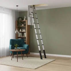 Echelle télescopique escamotable 9 marches - Hauteur de 2.25 à 2.45m - TEL-72324-Matisere Online