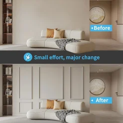 Frankystar Elizabeth - Moulure pleine hauteur pour murs 24 pièces en polyuréthane blanc peinturable