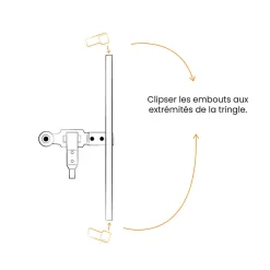 Tirard Embout court, Espagnolette, Haut & Bas, Blanc, Composite, pour Volet battant