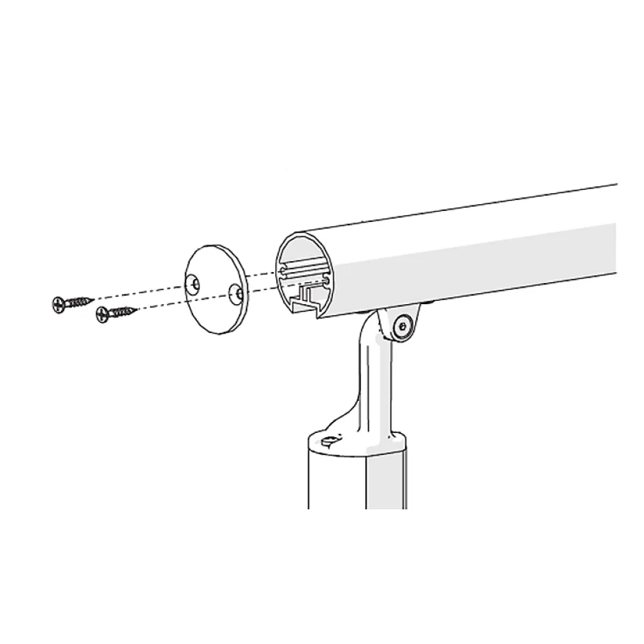 Kordo Embout de main courante gris anthracite, Opalu