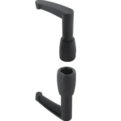 Autres Embouts espagnolette longs, noir composite, haut et bas, lot de 2