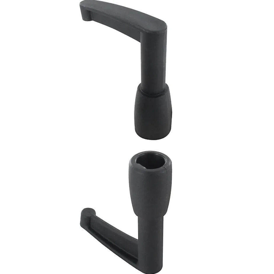 Autres Embouts espagnolette longs, noir composite, haut et bas, lot de 2