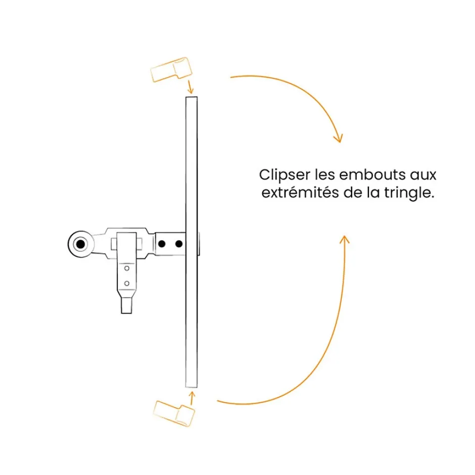 Autres Embouts espagnolette longs, noir composite, haut et bas, lot de 2