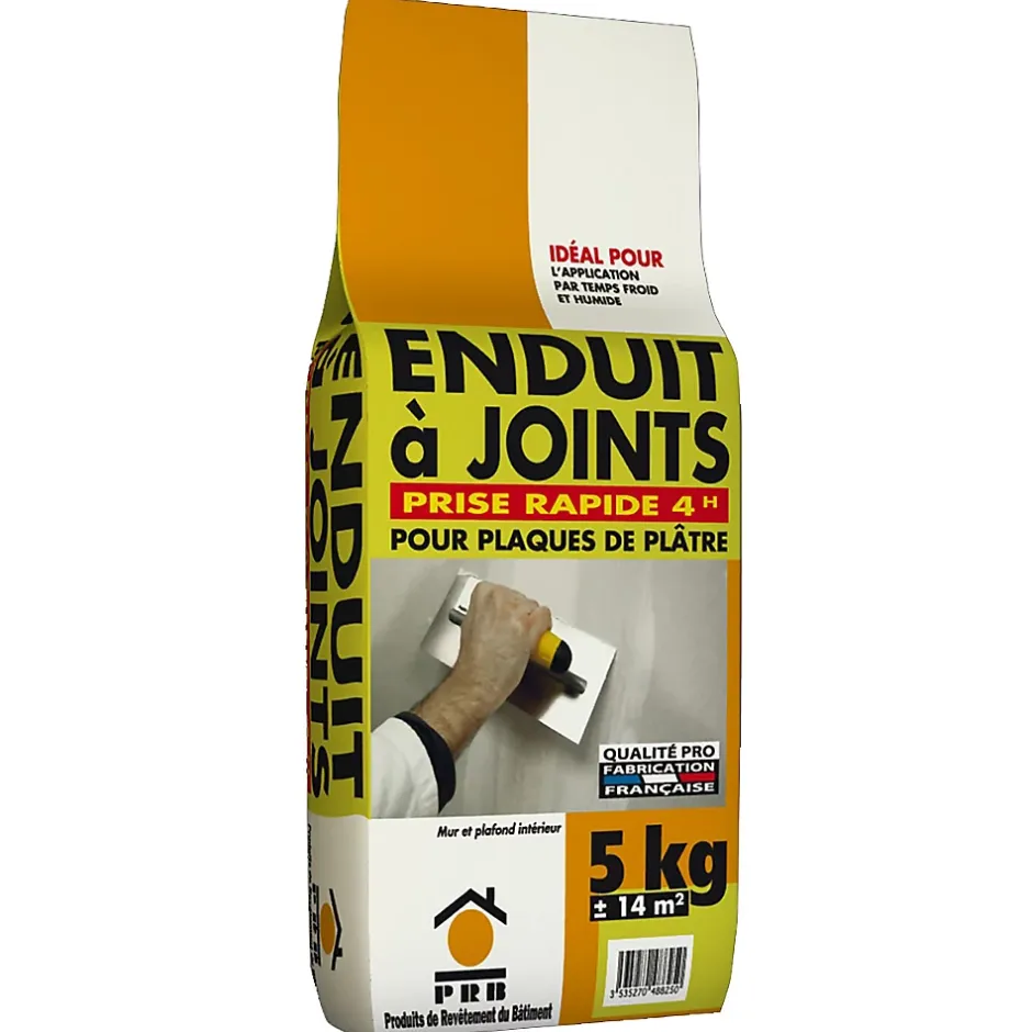 Enduit à Joint Prise Rapide 4h 5kg - Lissage et Finition Ultra-Rapide - Travaux de Rénovation Intérieure-Prb