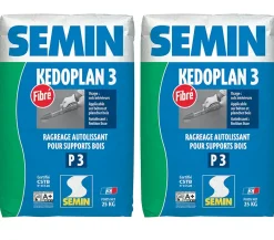 Enduit de Ragréage Autolissant Kedoplan Fibré , Sol Intérieur, sac de 25 kg (lot de 2)-Semin Best