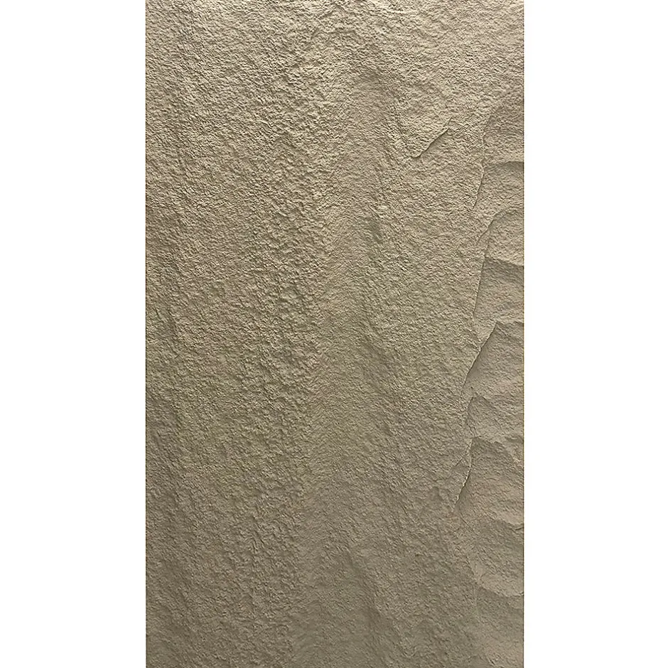 Divina Home Ensemble de 10 panneaux décoratifs effet pierre 3D, revêtement mural PU 7,2 m², 120x60x3 cm, gris ciment