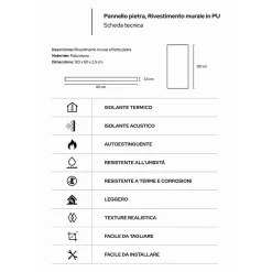 Ensemble de 12 panneaux décoratifs effet pierre grattée 3D, revêtement mural PU 8,6 m², 120x60x2,5 cm, blanc albâtre-Divina Home Sale