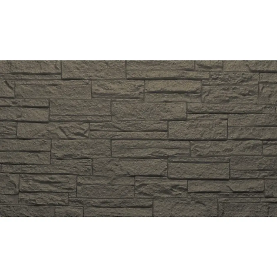 Ensemble de 12 panneaux décoratifs effet brique et pierre 3D, revêtement mural PU 8,6 m², 120x60x2,5 cm, gris ardoise-Divina Home