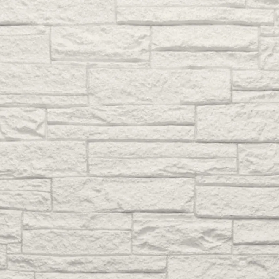 Divina Home Ensemble de 12 panneaux décoratifs effet brique et pierre 3D, revêtement mural PU 8,6 m² (120x60x2,5 cm), quartzite blanc