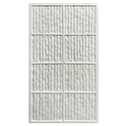 Divina Home Ensemble de 12 panneaux décoratifs effet pierre grattée 3D, revêtement mural PU 8,6 m², 120x60x2,5 cm, blanc albâtre