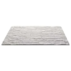 Divina Home Ensemble de 12 panneaux décoratifs effet brique et pierre 3D, revêtement mural PU 8,6 m² (120x60x2,5 cm), quartzite blanc