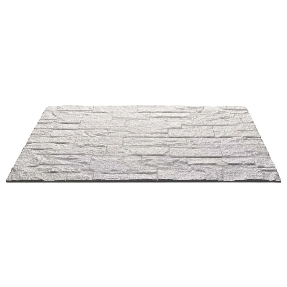 Divina Home Ensemble de 12 panneaux décoratifs effet brique et pierre 3D, revêtement mural PU 8,6 m² (120x60x2,5 cm), quartzite blanc