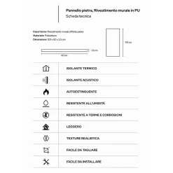 Divina Home Ensemble de 12 panneaux décoratifs effet brique et pierre 3D, revêtement mural PU 8,6 m² (120x60x2,5 cm), quartzite blanc