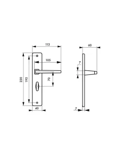 Thirard Ensemble de poignées Picardie à condamnation, pour sanitaire, carré 7mm, entr'axes 195mm, couleur champagne -