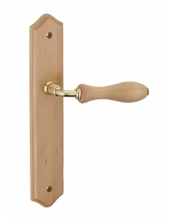 Thirard Ensemble de poignées pour porte intérieure Themis sans trou, carré 7mm, entr'axes 195mm, bois brut -
