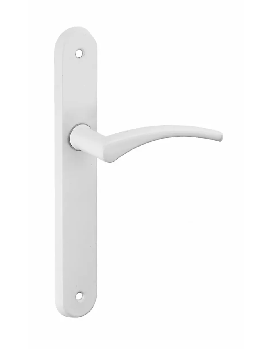 Thirard Ensemble de poignées pour porte intérieure Hebe sans trou, carré 7mm, entr'axes 195mm, laqué blanc -
