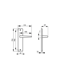 Ensemble de poignées pour porte intérieure Demeter sans trou, entr'axes 195mm, chromé --Thirard Best
