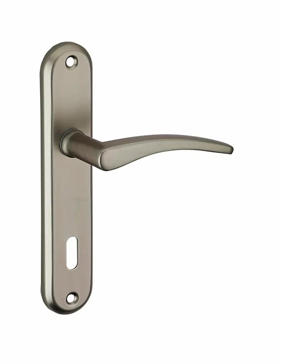 Ensemble de poignées pour porte de chambre Vesta trou de clé, carré 7mm, entr'axes 165mm, noir --Thirard Sale