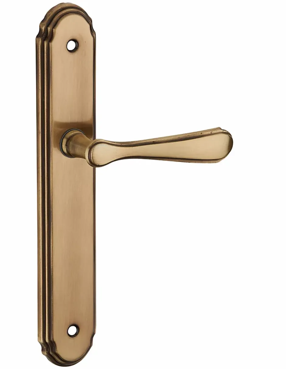 Thirard Ensemble de poignées pour porte intérieure Arthemis sans trou, carré 7mm, entr'axes 195mm, laiton patiné -