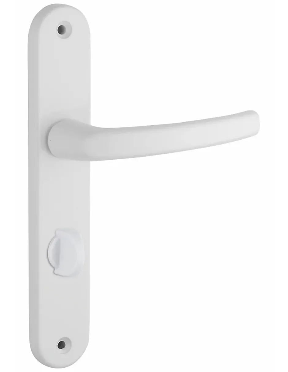 Ensemble de poignées pour salle de bain et toilette Sultane à condamnation, carré 7mm, entr'axes 195mm, blanc --Thirard Best