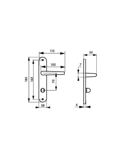 Thirard Ensemble de poignées pour porte de salle de bain Leto, à condamnation, carré 7mm, noir -