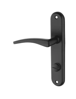 Ensemble de poignées pour salle de bain/toilette Vesta à condamnation, carré 7mm, entr'axes 165mm, noir --Thirard Clearance