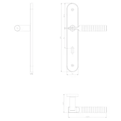 GoodHome Ensemble poignée sur plaque rond Esles aluminium L.243 x l.40mm entraxe 195mm