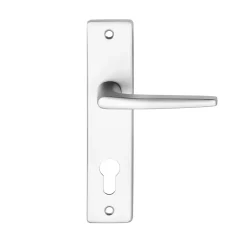 Ensemble poignée sur plaque rectangulaire Colan effet argenté satin gris chromé L.106mm x l.39.8mm entraxe 165mm- Discount