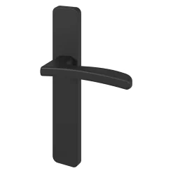 GoodHome Ensemble poignée sur plaque rectangulaire Irvil effet nickel mat noir L.126.5mm x l.42mm entraxe 165-195mm