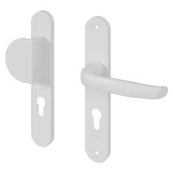 GoodHome Ensemble poignée sur plaque rond Govlin blanc l.x l.40mm entraxe 195mm