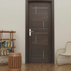 Ensemble poignée sur plaque rectangulaire à condamnation Colan effet chromé brillant gris L.106mm x l.39.8mm entraxe 165mm- New