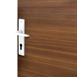 Ensemble poignée sur plaque cylindre rectangulaire Colan satin blanc L.106mm x l.39.8mm entraxe 165mm