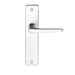 Ensemble poignée sur plaque rectangulaire Colan effet argenté satin gris L.106mm x l.39.8mm entraxe 165mm- Hot