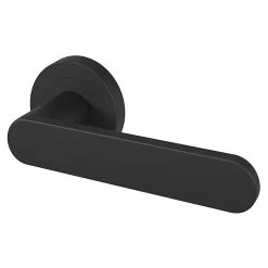 GoodHome Ensemble poignée sur rosace rond à visser Minzh mat noir Ø50mm