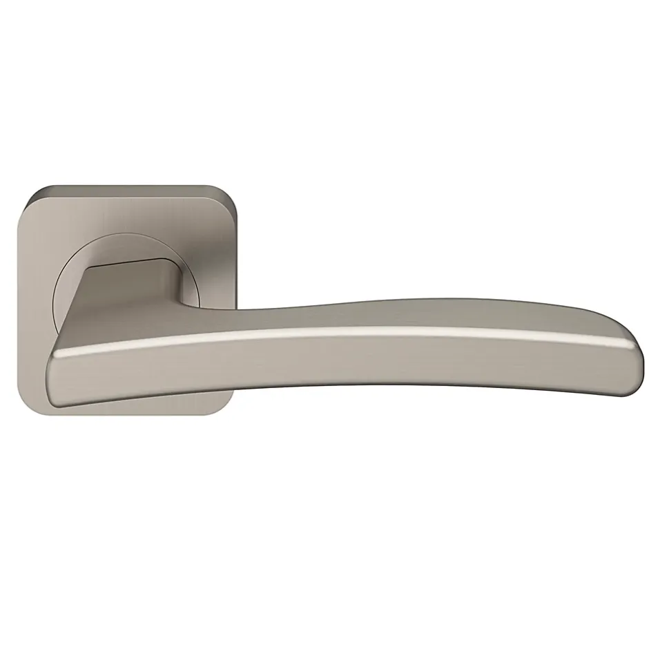 Ensemble poignée sur rosace Carré à visser Irvil effet nickel satin gris Ø52.5mm-GoodHome Outlet