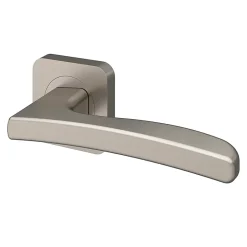 Ensemble poignée sur rosace Carré à visser Irvil effet nickel satin gris Ø52.5mm-GoodHome Outlet