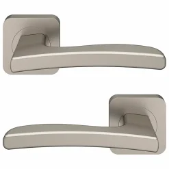 Ensemble poignée sur rosace Carré à visser Irvil effet nickel satin gris Ø52.5mm-GoodHome Outlet