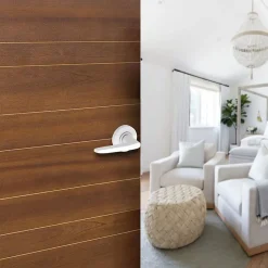 Ensemble poignée sur rosace rond à pousser Colan aluminium blanc Ø52mm-