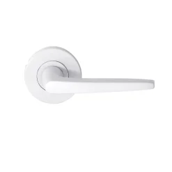 Ensemble poignée sur rosace rond à pousser Colan aluminium blanc Ø52mm-