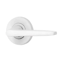 Ensemble poignée sur rosace rond à pousser Colan aluminium blanc Ø52mm-