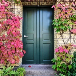 Ensemble poignée sur rosace rond à pousser Colan aluminium blanc Ø52mm-