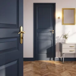 Ensemble poignée sur rosace rond à visser Ruis effet laiton or Ø50mm-GoodHome Discount