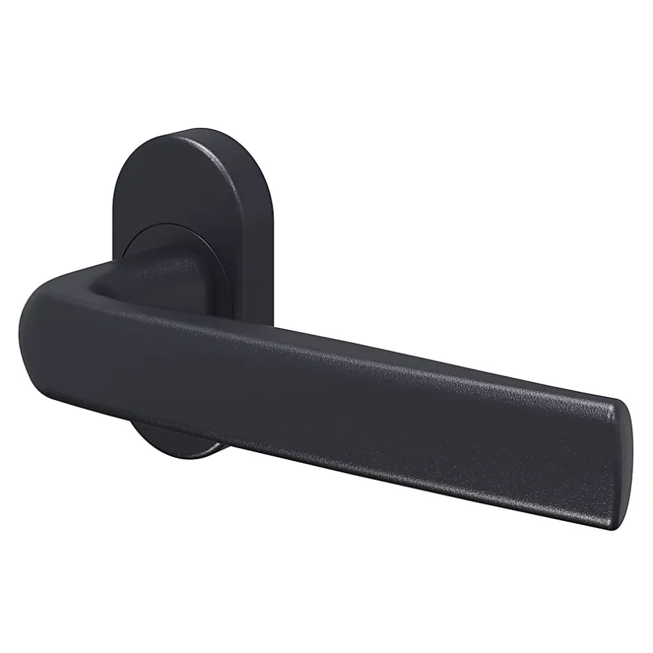 GoodHome Ensemble poignée sur rosace Sel scroll à visser Primel mat gris anthracite