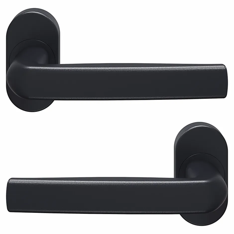 GoodHome Ensemble poignée sur rosace Sel scroll à visser Primel mat gris anthracite