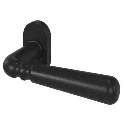 GoodHome Ensemble poignée sur rosace à visser Kilhog noir Ø63mm