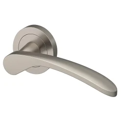 Ensemble poignée sur rosace rond à visser Beare effet nickel satin gris Ø50mm-GoodHome Discount