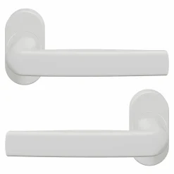 Ensemble poignée sur rosace Incurvé à visser Primel mat blanc-GoodHome New