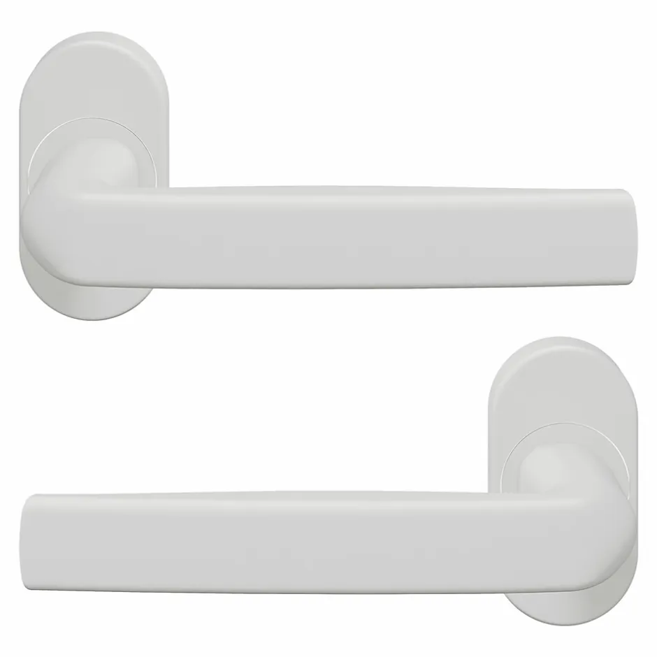 Ensemble poignée sur rosace Incurvé à visser Primel mat blanc-GoodHome New