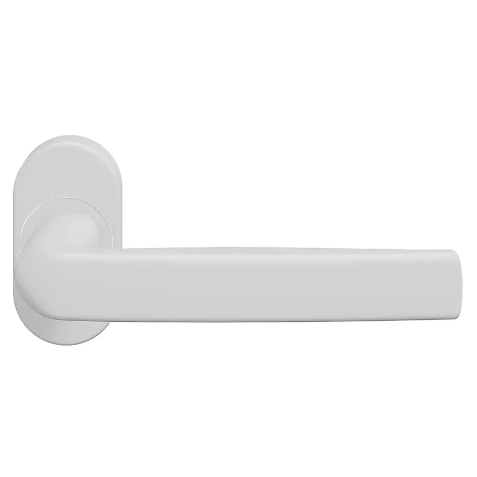 Ensemble poignée sur rosace Incurvé à visser Primel mat blanc-GoodHome New